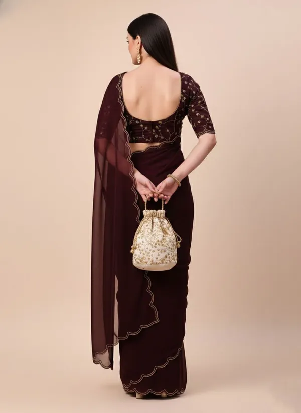 Maroon_Star_Georgette_Saree_For_Women