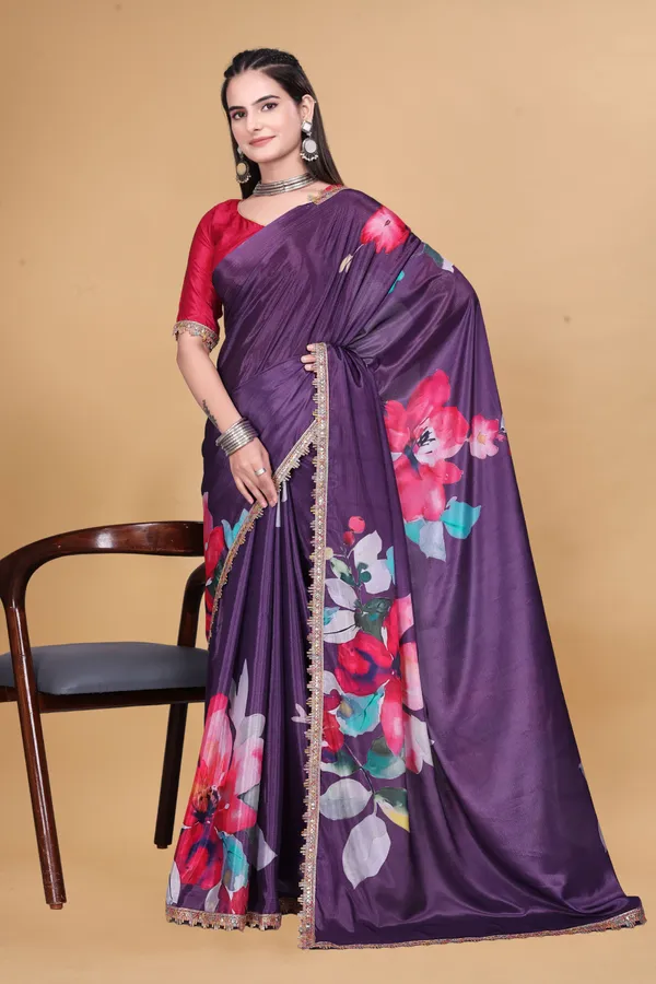 Purple_Star_Georgette_Floral_Digital_Print_Saree_For_Women