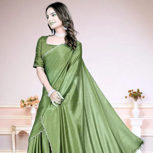 Light_Green_Star_Georgette_Saree_For_Women