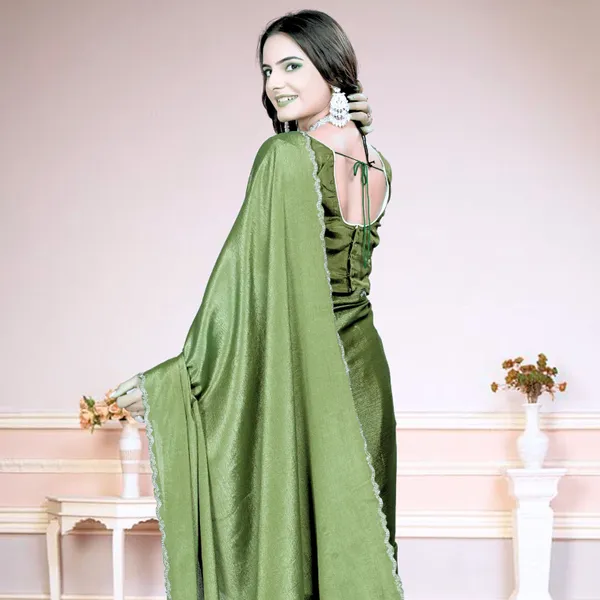 Light_Green_Star_Georgette_Saree_For_Women