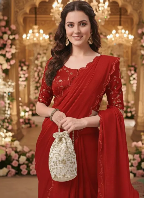 Pink_Star_Georgette_Saree_For_Women