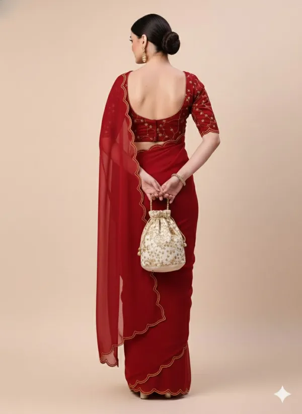 Pink_Star_Georgette_Saree_For_Women