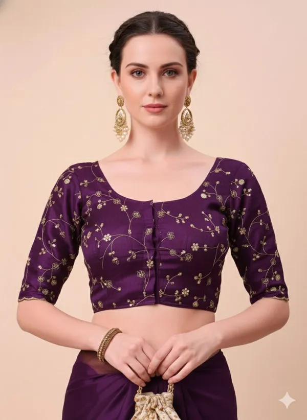 Purple_Star_Georgette_Solid_Saree_For_Women