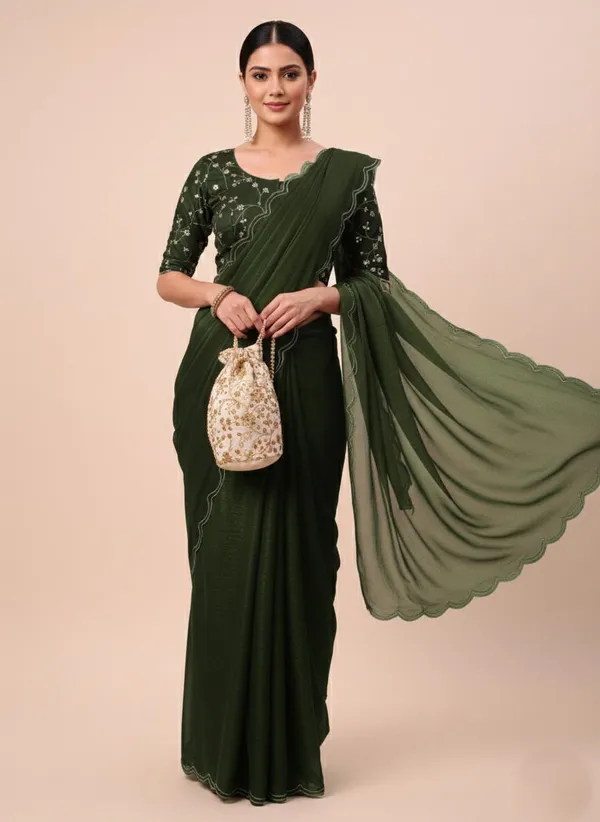 Green_Star_Georgette_Solid_Saree_For_Women