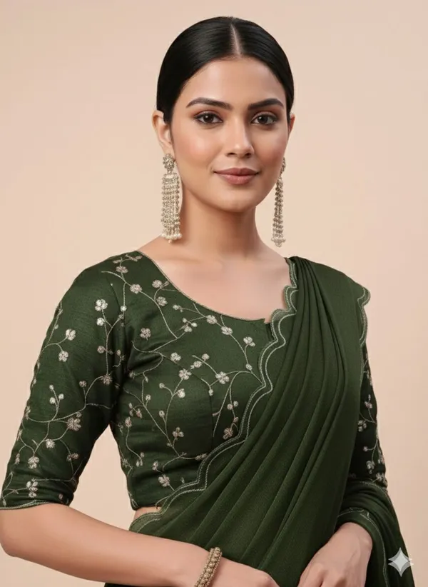 Green_Star_Georgette_Solid_Saree_For_Women