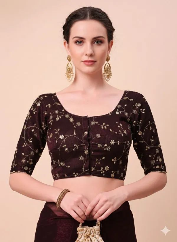 Maroon_Star_Georgette_Saree_For_Women