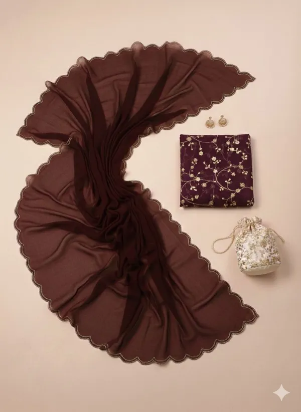 Maroon_Star_Georgette_Saree_For_Women