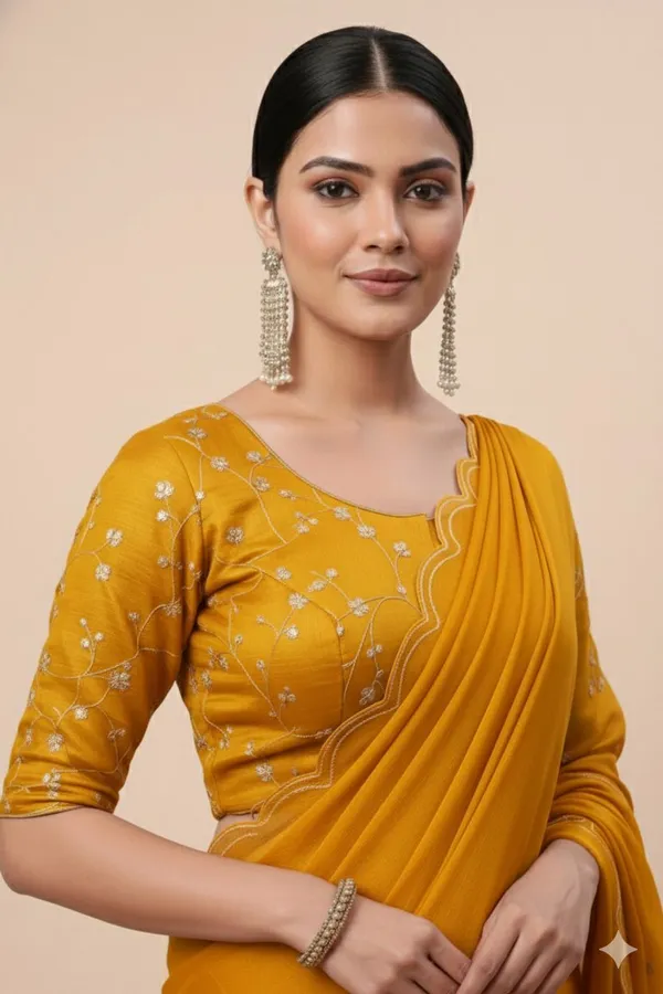 Yellow_Star_Georgette_Saree_For_Women