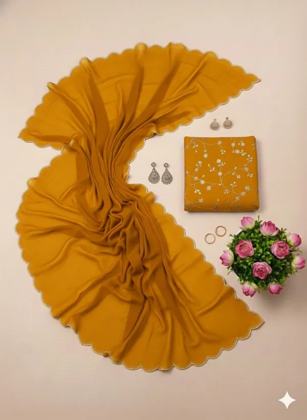 Yellow_Star_Georgette_Saree_For_Women