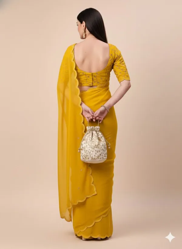 Yellow_Star_Georgette_Saree_For_Women