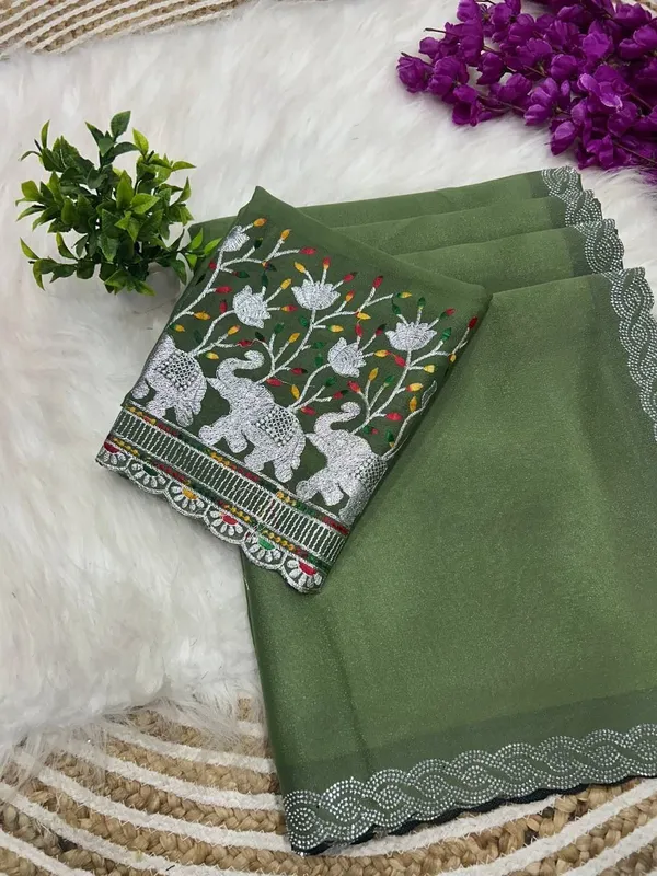 Green_Star_Georgette_Embellished_Saree_For_Women