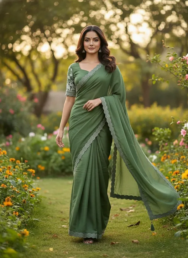 Green_Star_Georgette_Embellished_Saree_For_Women