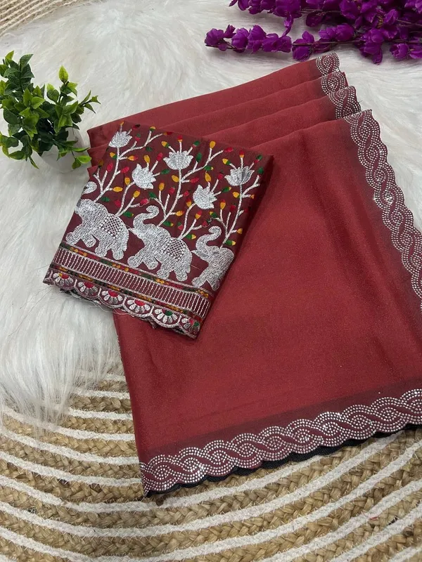 Maroon_Star_Georgette_Embroidered_Saree_For_Women