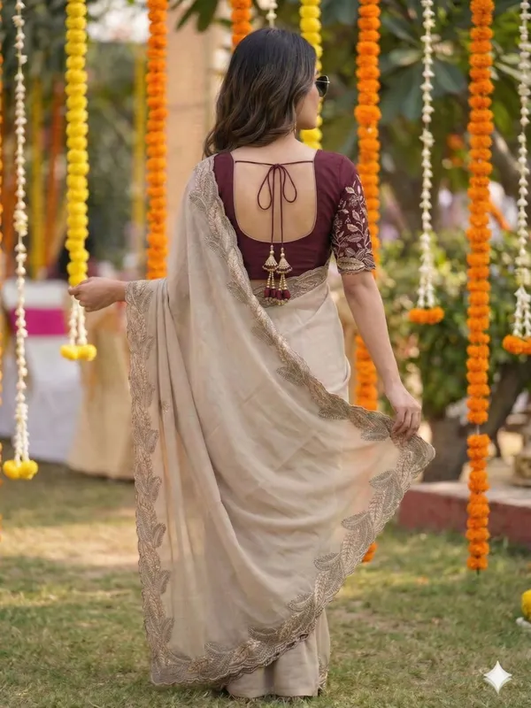 Cream_Star_Georgette_Embroidered_Saree_For_Women