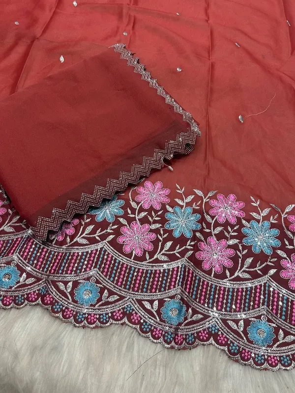 Maroon_Star_Georgette_Embroidered_Saree_For_Women
