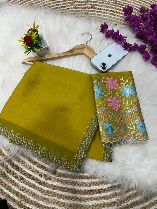 Yellow_Star_Georgette_Embroidered_Saree_For_Women