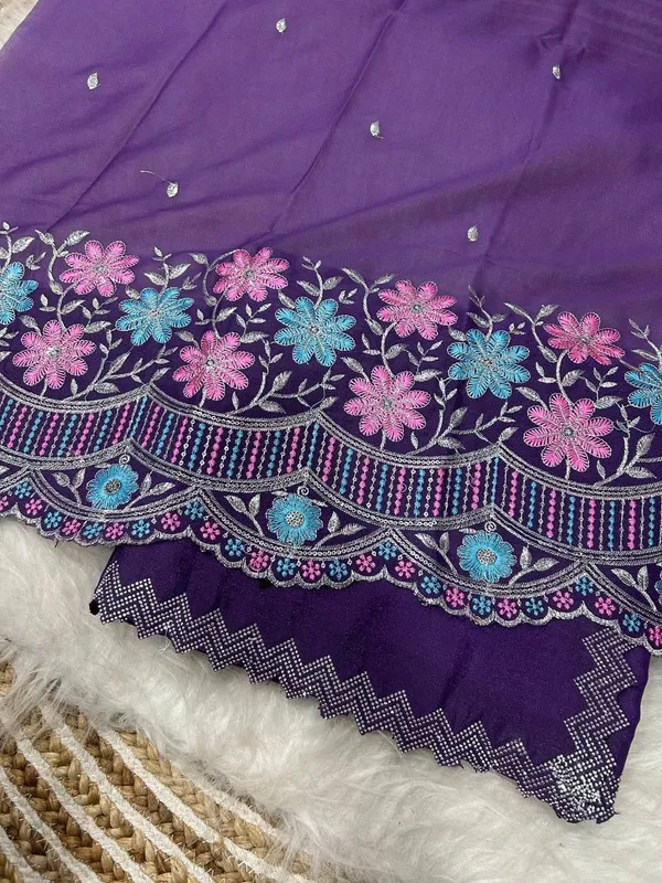 Purple_Star_Georgette_Embroidered_Saree_For_Women