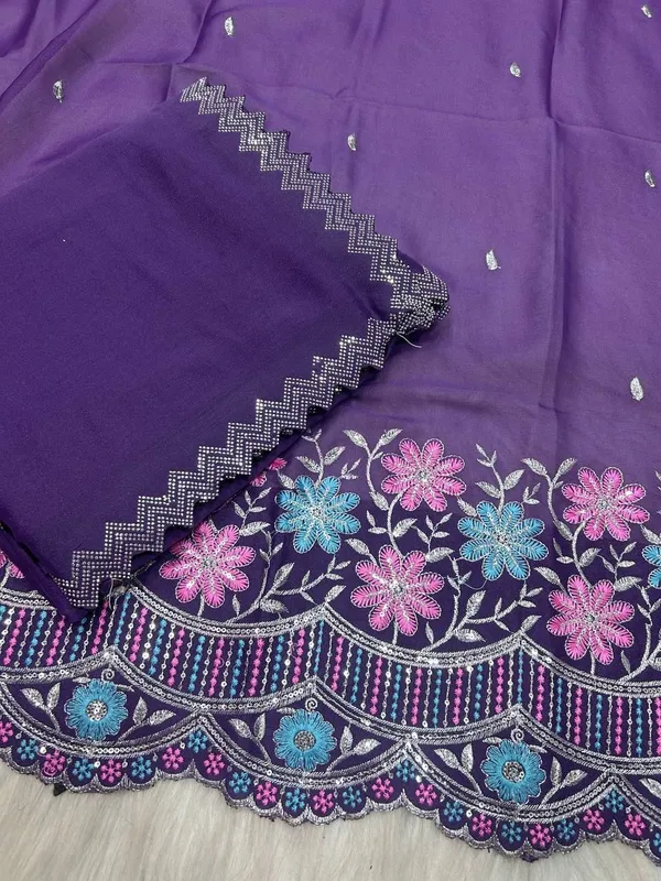 Purple_Star_Georgette_Embroidered_Saree_For_Women
