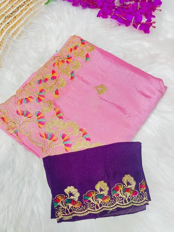 Purple_Star_Georgette_Embroidered_Saree_For_Women