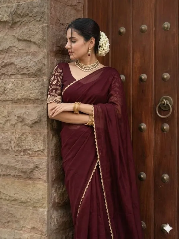 Maroon_Star_Georgette_Printed_Saree_For_Women