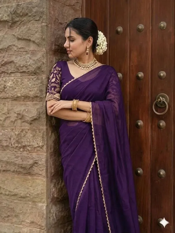 Purple_Star_Georgette_Printed_Saree_For_Women