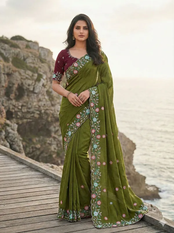Light_Green_Star_Georgette_Embroidered_Saree_For_Women
