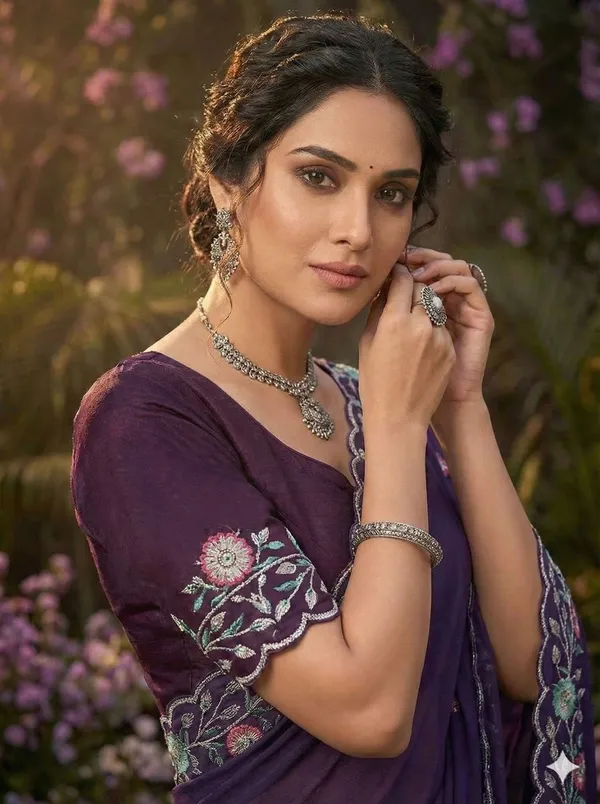 Purple_Star_Georgette_Embroidered_Saree_For_Women