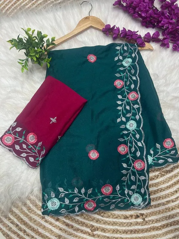 Green_Star_Georgette_Embroidered_Saree_For_Women