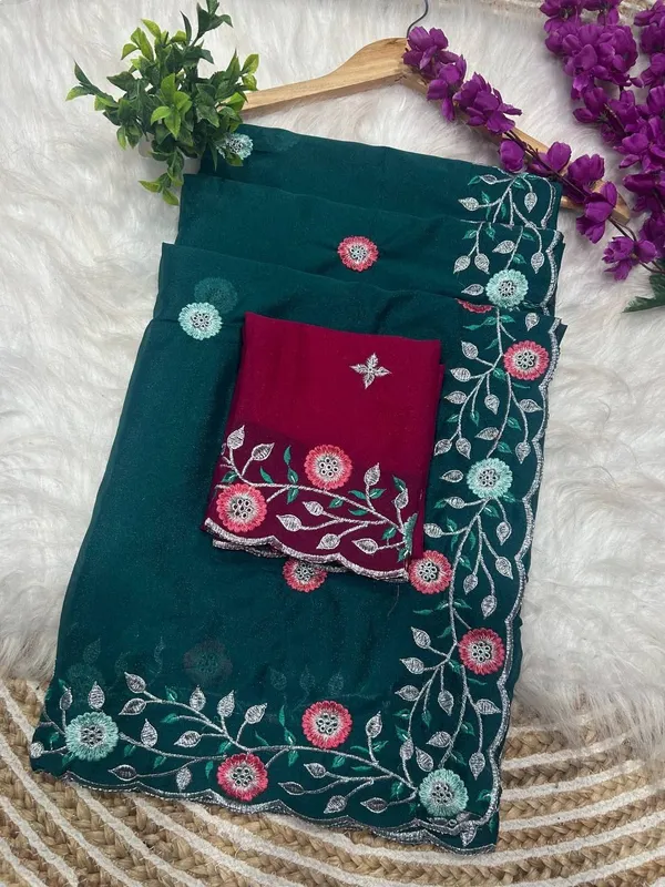 Green_Star_Georgette_Embroidered_Saree_For_Women