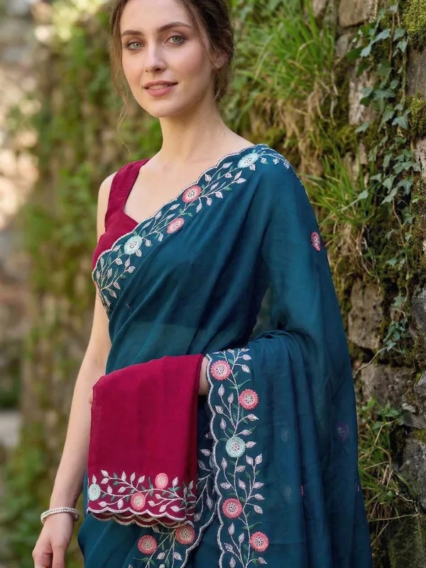 Blue_Star_Georgette_Embroidered_Saree_For_Women