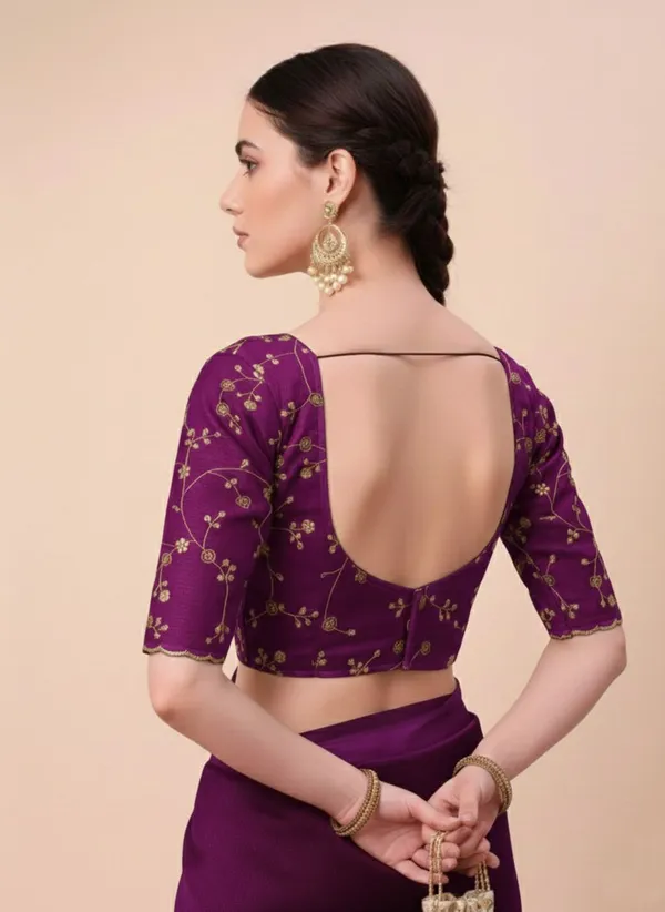 Dark_Maroon_Star_Georgette_Embroidered_Saree_For_Women
