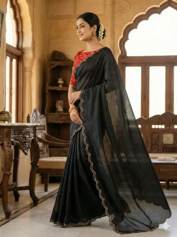 Black_Star_Georgette_Embroidered_Saree_For_Women