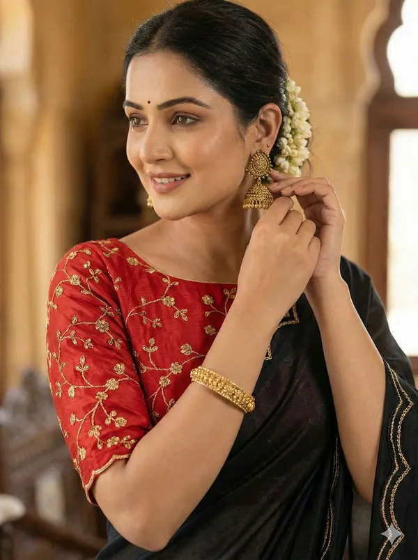 Black_Star_Georgette_Embroidered_Saree_For_Women