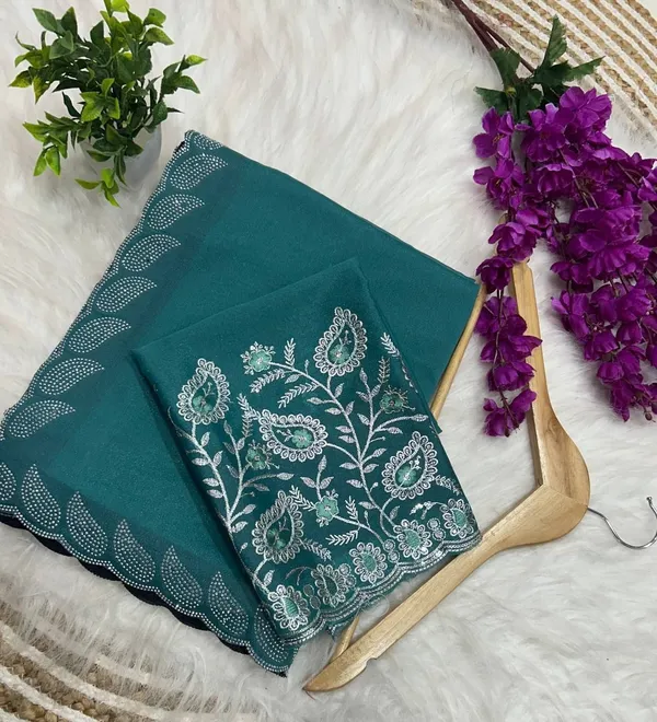 Blue_Star_Georgette_Embroidered_Kalamkari_Saree_For_Women