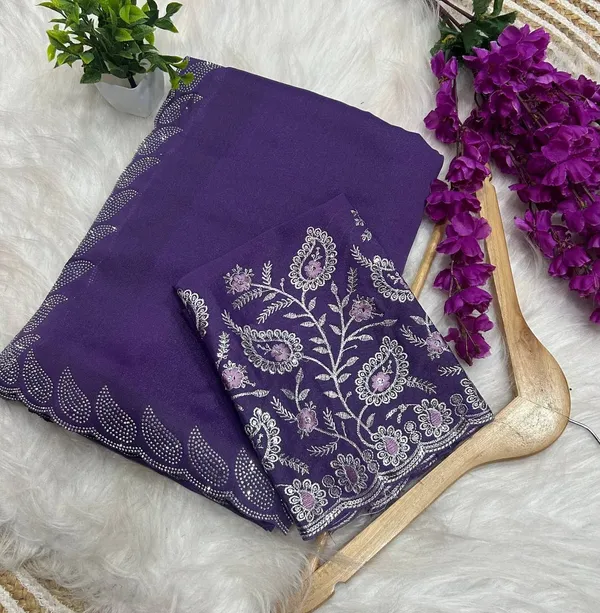 Purple_Star_Georgette_Kalamkari_Embroidered_Saree_For_Women
