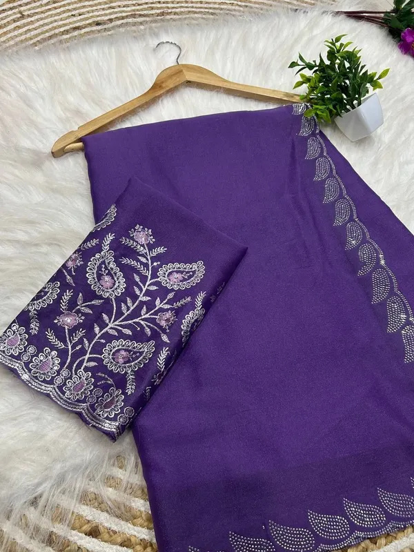 Purple_Star_Georgette_Kalamkari_Embroidered_Saree_For_Women