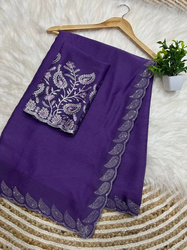 Purple_Star_Georgette_Kalamkari_Embroidered_Saree_For_Women