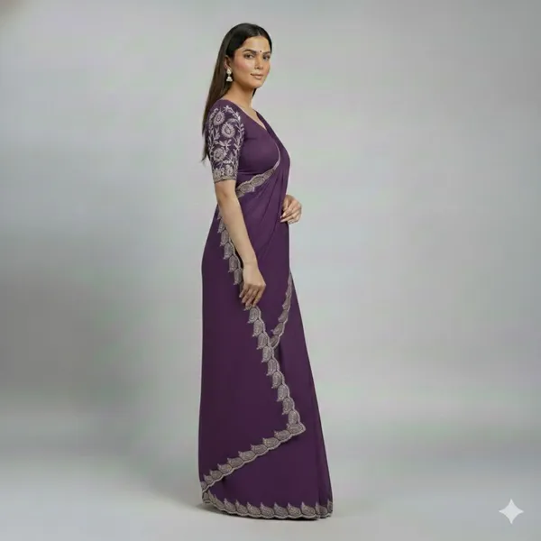Purple_Star_Georgette_Kalamkari_Embroidered_Saree_For_Women