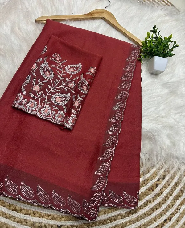 Maroon_Star_Georgette_Embroidered_Saree_For_Women