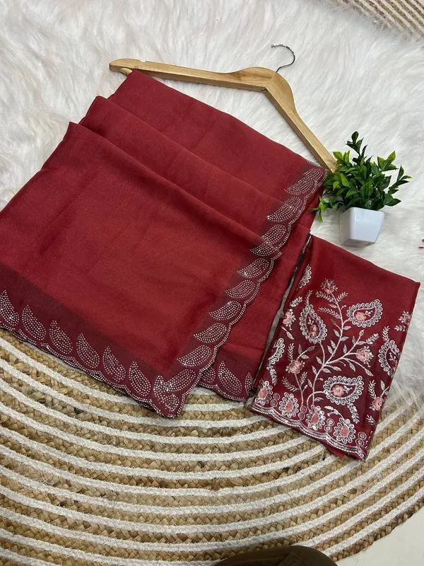 Maroon_Star_Georgette_Embroidered_Saree_For_Women