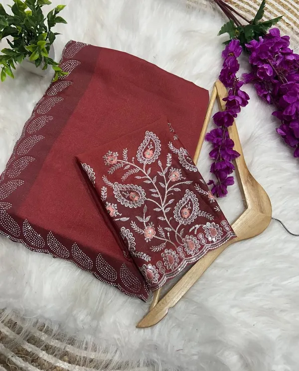 Maroon_Star_Georgette_Embroidered_Saree_For_Women