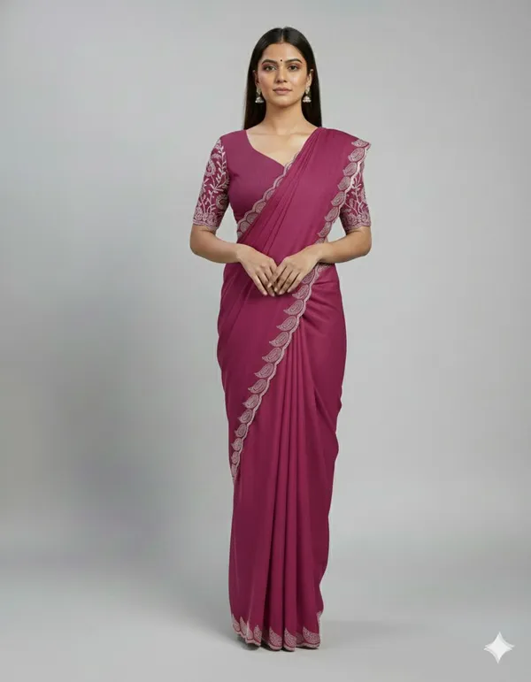 Pink_Star_Georgette_Embroidered_Saree_For_Women