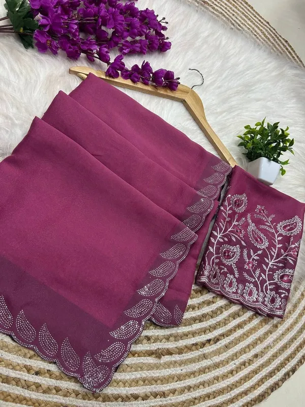 Pink_Star_Georgette_Embroidered_Saree_For_Women
