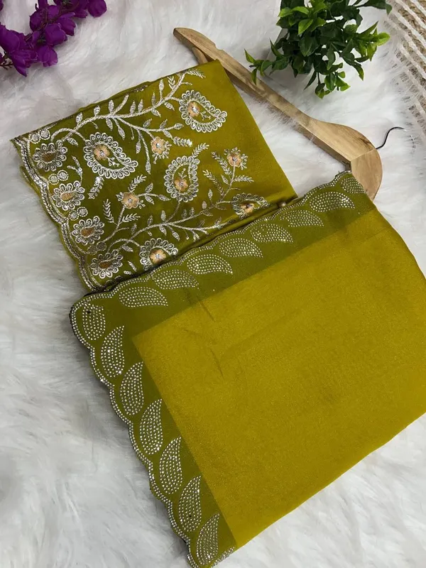 Yellow_Star_Georgette_Kalamkari_Embroidered_Saree_For_Women