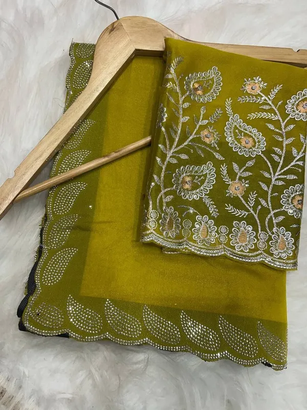 Yellow_Star_Georgette_Kalamkari_Embroidered_Saree_For_Women