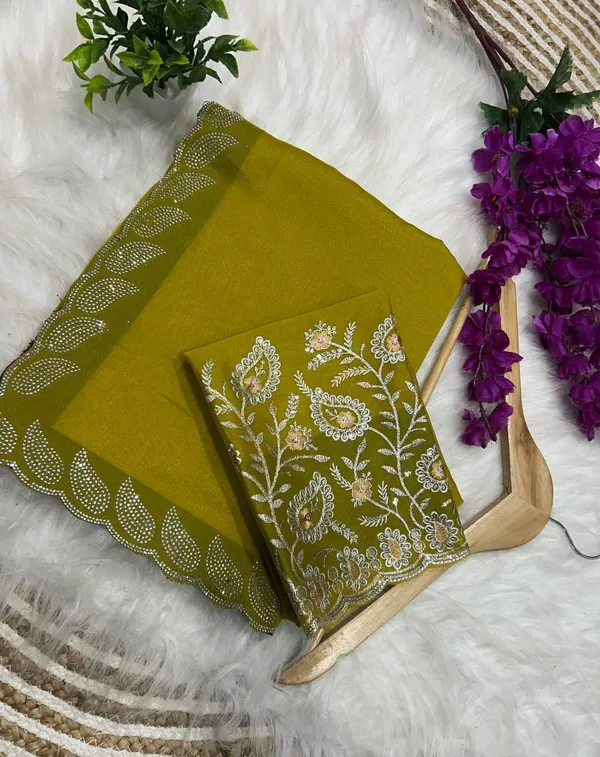 Yellow_Star_Georgette_Kalamkari_Embroidered_Saree_For_Women