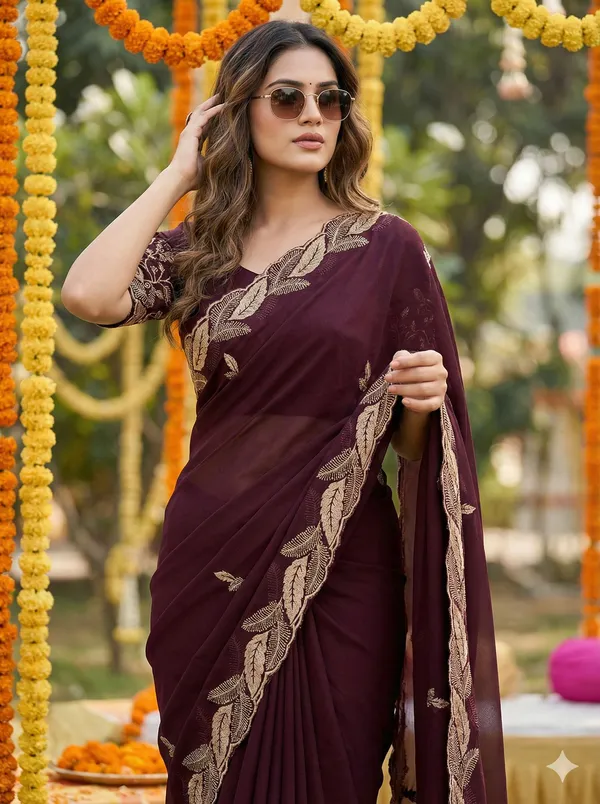 Maroon_Star_Georgette_Embellished_Embroidered_Saree_For_Women