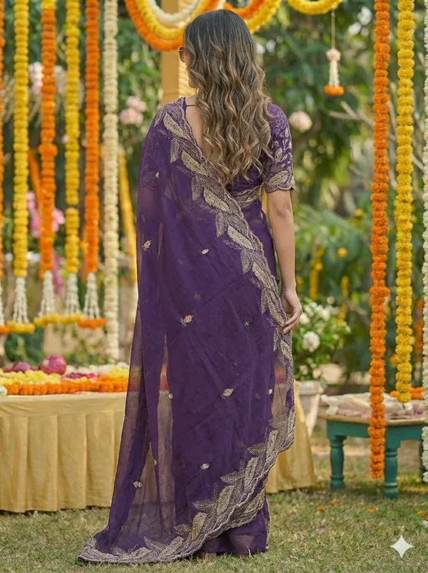 Purple_Star_Georgette_Embroidered_Embellished_Saree_For_Women