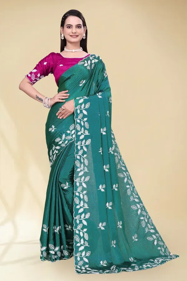 Blue_Star_Georgette_Floral_Print_Saree_For_Women