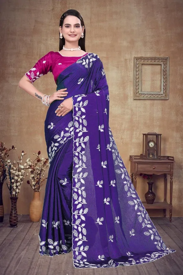 Blue_Star_Georgette_Floral_Print_Daily_Wear_Saree_For_Women
